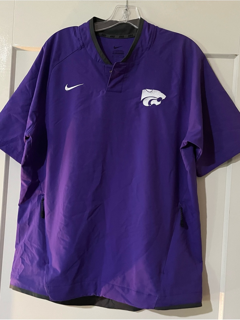 Nike Purple Kansas State Wildcats Short-Sleeve Pullover Windshirt Mens M Medium